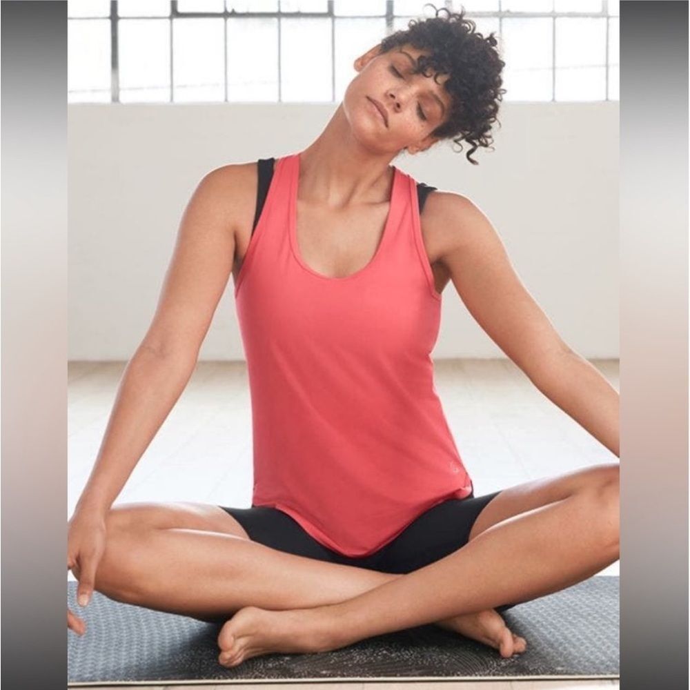 Johnny Was Calme Effect Draped Racerback Tank In Calypso Coral